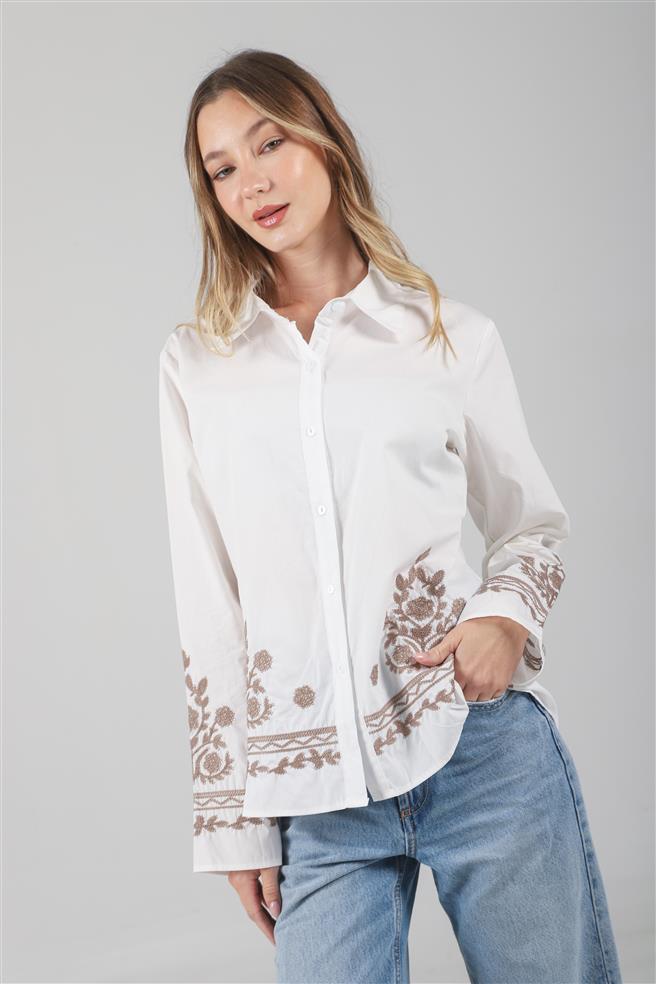 Camisa Vizantina Poplin Bordada